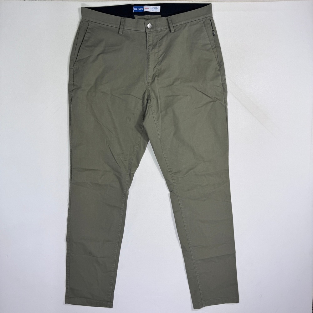 Old Navy Ultimate Tech Athletic Built-In Flex Chino Pants Green 36x34 (36x32)